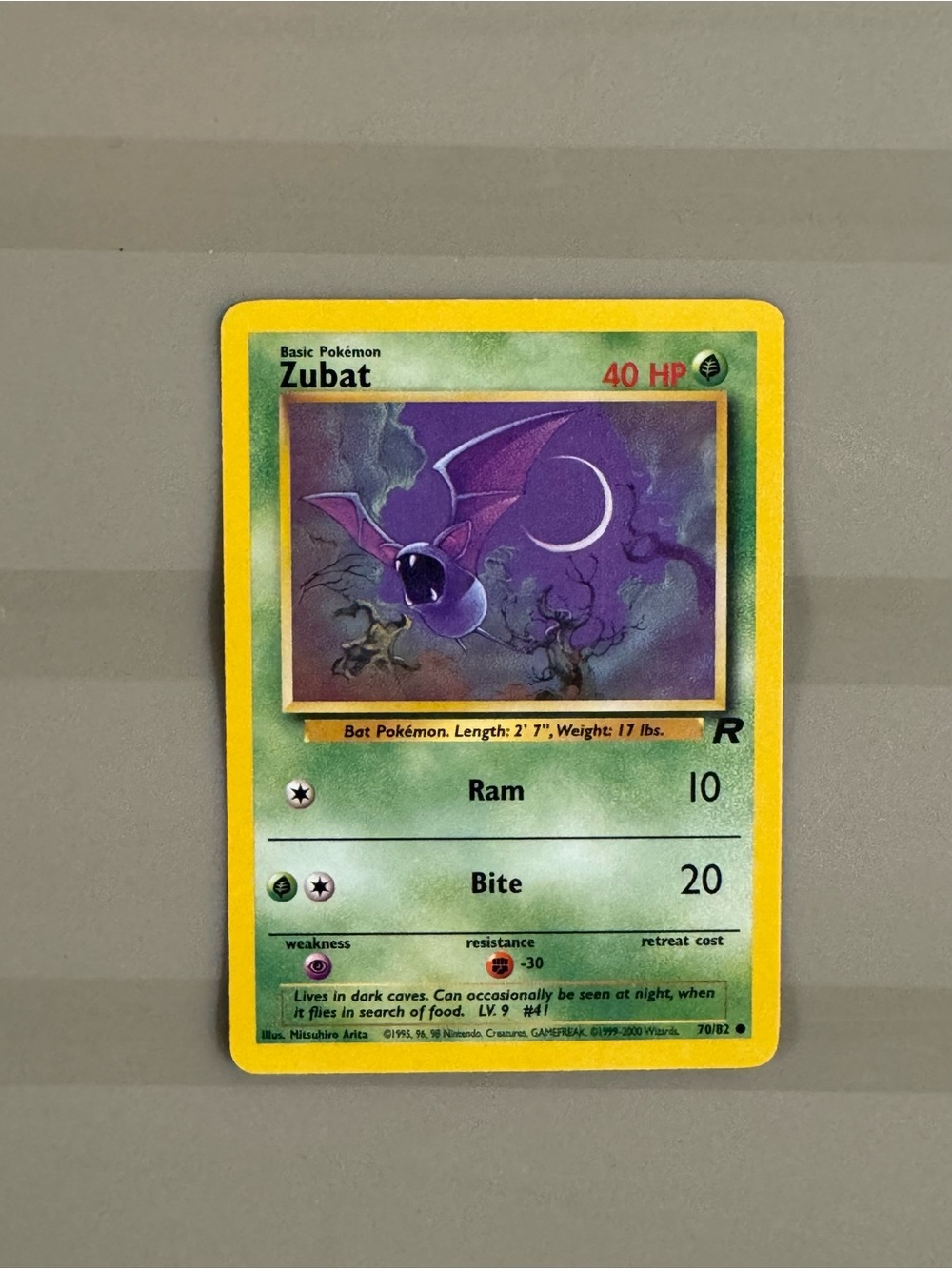Zubat Pokémon Trading Card - Purple & Yellow